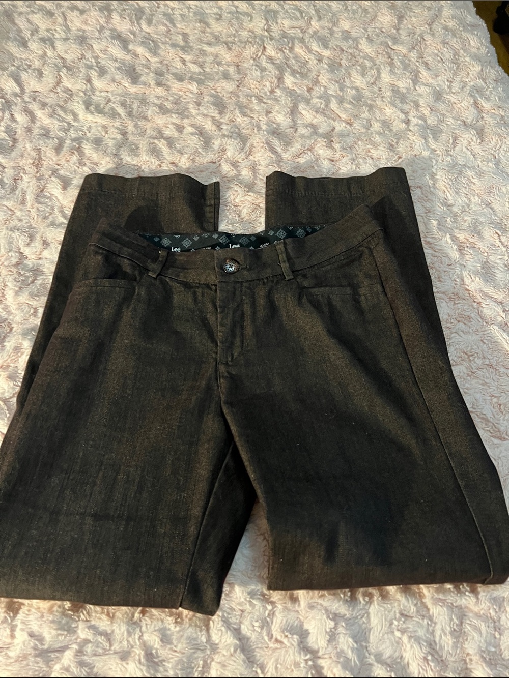 Lee Women's Dark Brown Platinum Label No-Gap Waistband Trousers